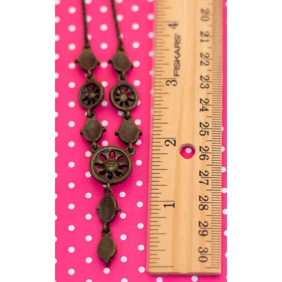 Vintage Mesmerizing Orange Gem Lariat Necklace by Avon 18 inch - P7 - Picture 3 of 3